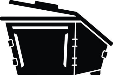 Simple Skip Bin Logo Black Glyph Minimalist