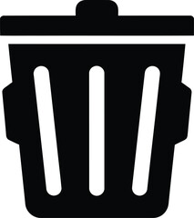 Clean Skip Bin Silhouette Logo Black Glyph Design