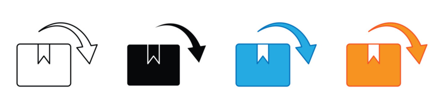 Return Refund Ecommerce Service Flat Vector Icon