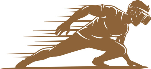 Dynamic runner in motion, capturing the essence of athletic speed and determination