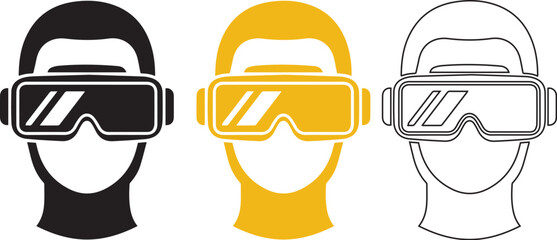 Silhouettes of three individuals wearing virtual reality headsets