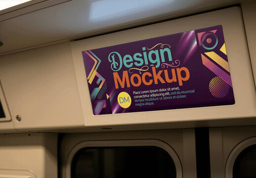 Advertising Mockup Train Public Transport Screen