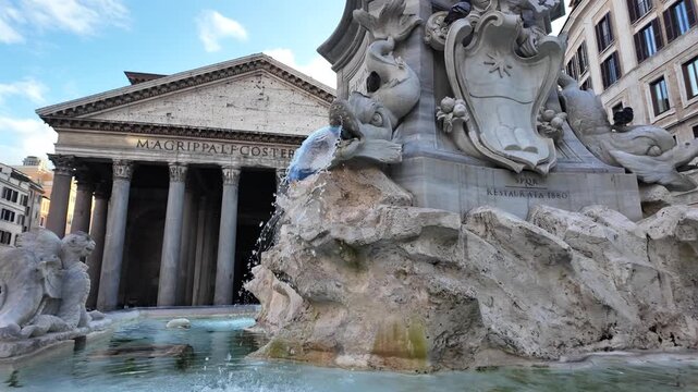 View of the Pantheon and Fontana del Pantheon