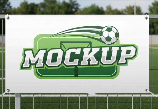 Sports Field Fence Banner Mockup