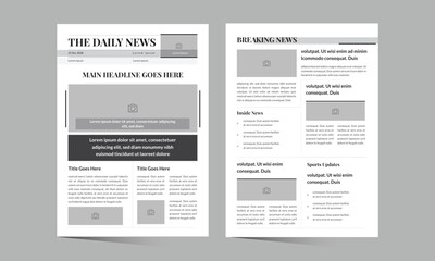 Newspaper design layout Editable Newspaper template