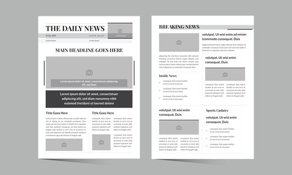 Newspaper design layout Editable Newspaper template