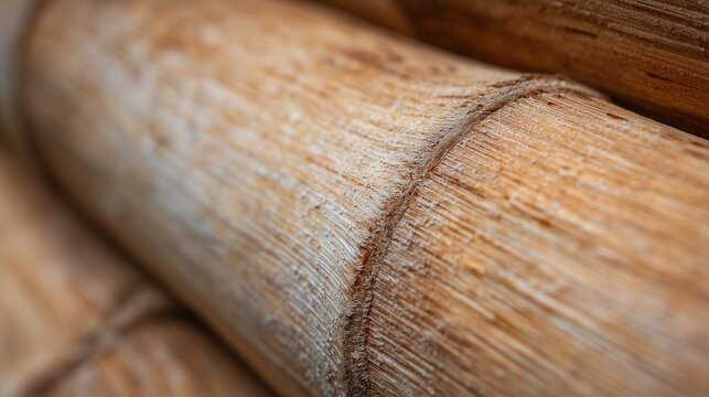 Wooden logs stacked together in a construction site in the afternoon light - Powered by Adobe