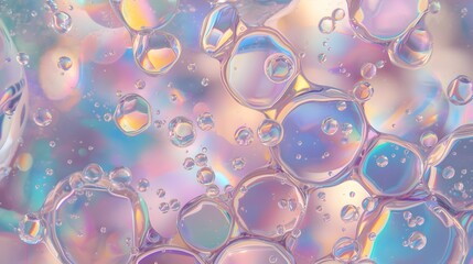 Iridescent oil bubbles macro abstract