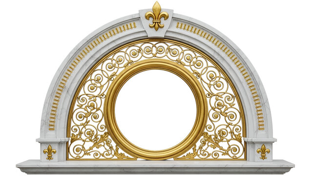 Ornate Gold and White Arch with Floral