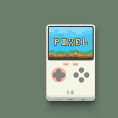 a retro portable game console bright display