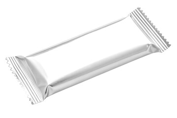 Blank Silver Foil Snack Bar isolated on transparent background