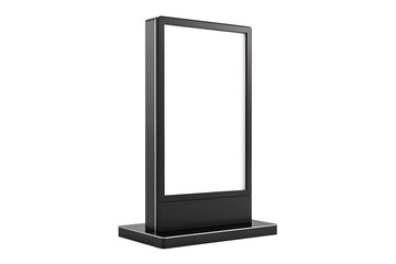 Modern Black Digital Totem Mockup isolated on transparent background