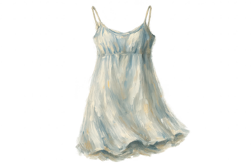 Painted dress with thin straps on a transparent background artwork