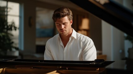 Music preparation includes precise tuning of a traditional upright piano, balancing overtones and resonance to complement authentic jazz expression. cinematic color correction, natural uneven