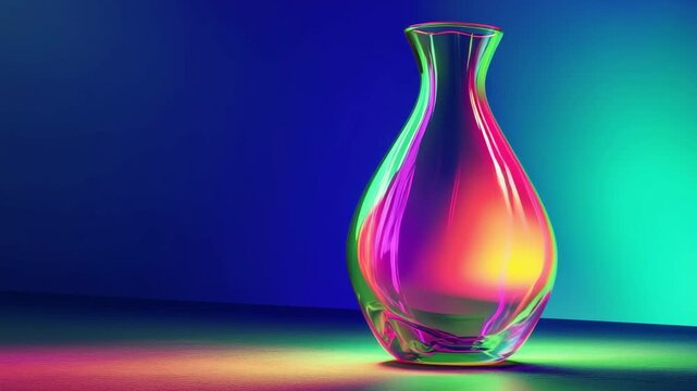 Colorful vase under dynamic gradient lighting creates stunning visual effects