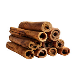 Cinnamon sticks stacked Isolated on transparent background