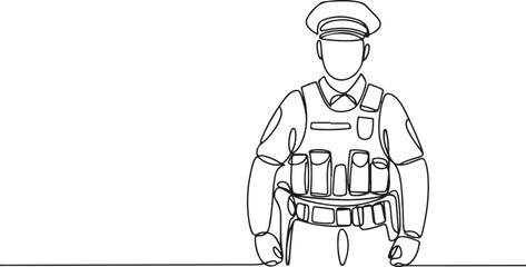 Police Officer Line Art