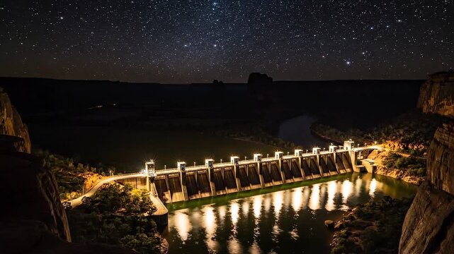 Kununurra Ord River Dam Sunset to Night Transition Hyperlapse 4K Video