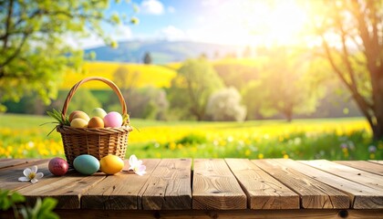 easter basket and table