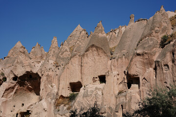 Rock Formations in Zelve Valley, Nevsehir, Turkiye