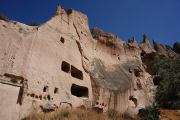 Rock Formations in Zelve Valley, Nevsehir, Turkiye
