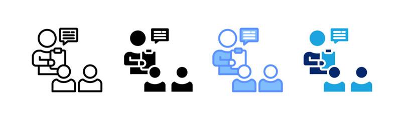 Obraz premium mentoring icon set multiple style collection