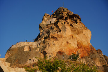 Ortahisar Castle in Nevsehir, Turkiye