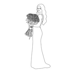 girl with a bouquet of flowers