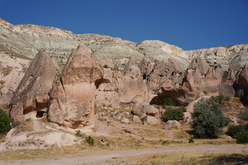 Rock Formations in Zelve Valley, Nevsehir, Turkiye