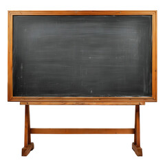 Empty wooden chalkboard isolated on transparent background