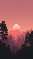 landscape sunrise over the mountains 