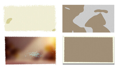Set Of Four Abstract Decorative Rectangular Background Templates With Textured Borders In Neutral Earth Tones