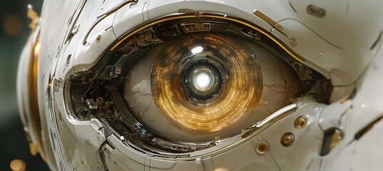 A cybernetic eye with a focused beam