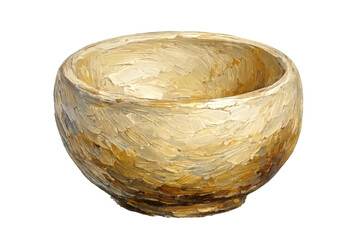 Artistic bowl with textured painting on transparent background image.