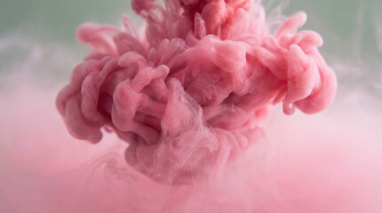 Fototapeta premium A smooth generic generic pink ink swirling with fluid dynamics in a mesmerizing liquid cloud formation.