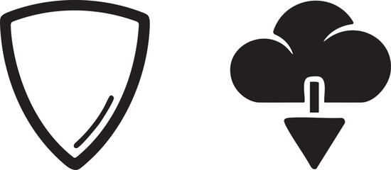 Brand Identity and Security Shield Protection Icon Set