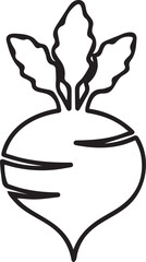 Obraz premium Beetroot Outline Vector Icon On White Background