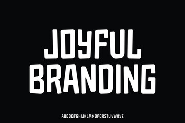 Decorative playful sans serif alphabet display font vector illustration. Joyful branding typeface