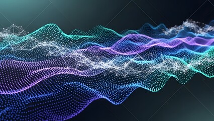 Futuristic Colorful Data Wave Technology Background