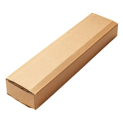 Long cardboard box packaging isolated on transparent background