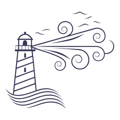 Lighthouse in stormy weather
