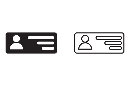 License icon logo design. ID card icon. driver license, staff identification card