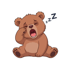 Obraz premium Cute brown teddy bear sleeping peacefully with zzz