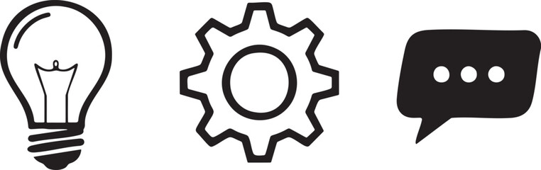 Creative Idea Settings and Chat Communication Icons