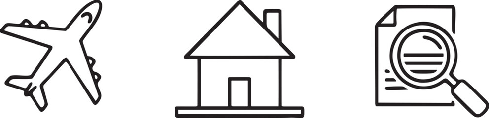 Logistics Global Search and International Delivery Icons