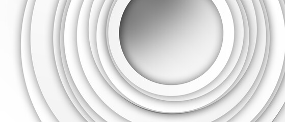 Fototapeta premium White circular cut paper layers background