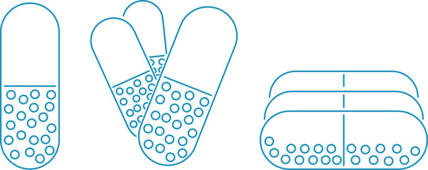 medical tablets in the form of pills, health care and medical care, drugs