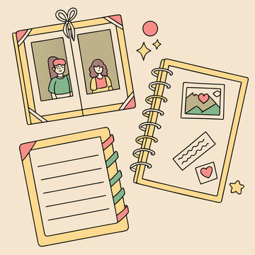 Memory book with photos and notes