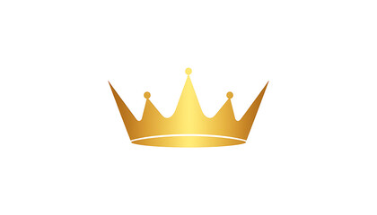 Golden crown symbol icon royalty luxury transparent background © Mustakim