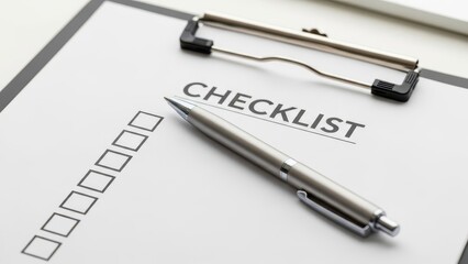 Checklist with pen on clipboard for task management